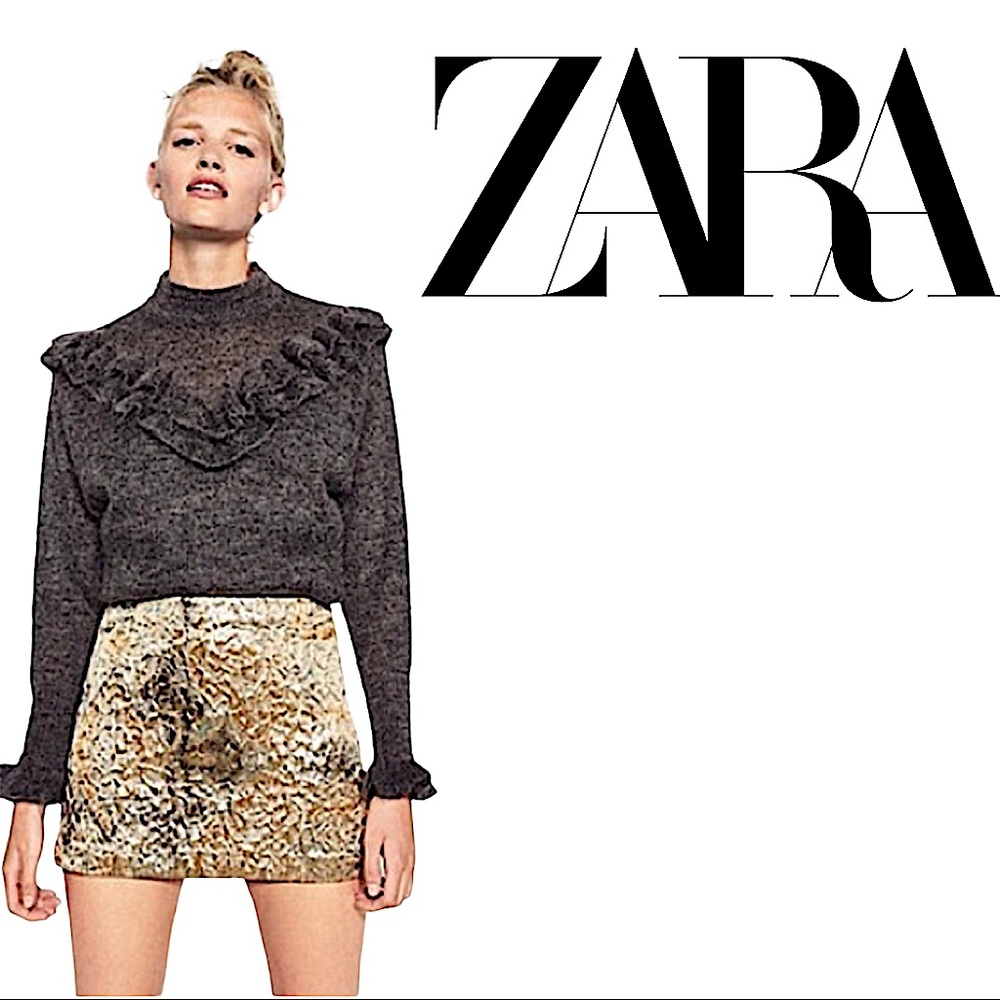 Zara Metallic Crush Mini Skirt!